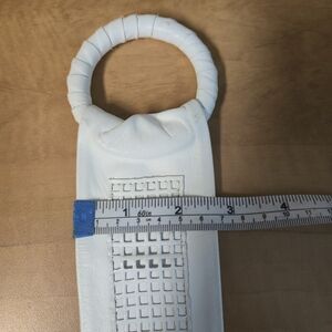 NWOT Van Wyck Retro Looking White Leather ORing Belt 36" Long